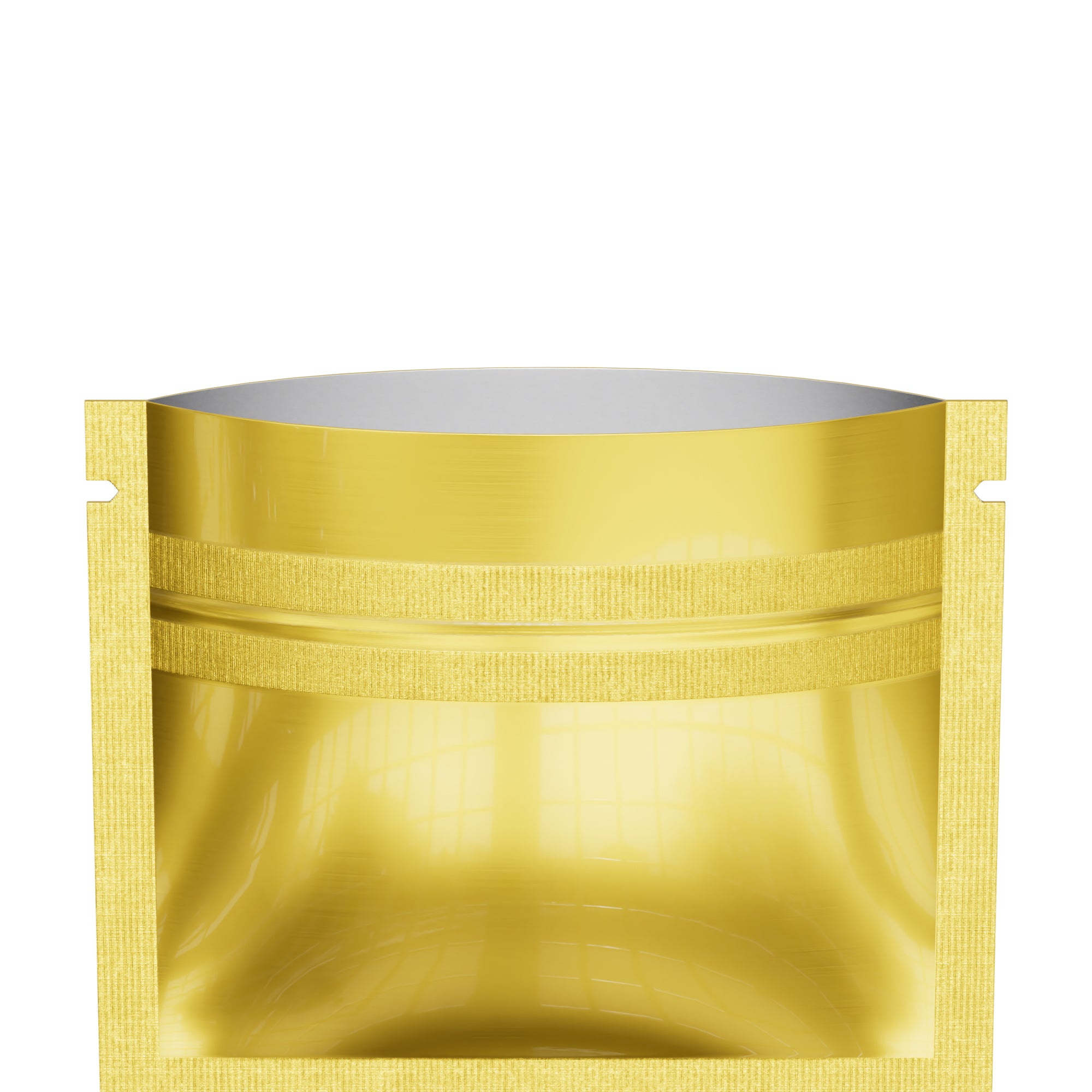 Glossy Double-Sided Gold Rush Mini Mylar Foil Smell Proof Flat Zipper Seal Bags