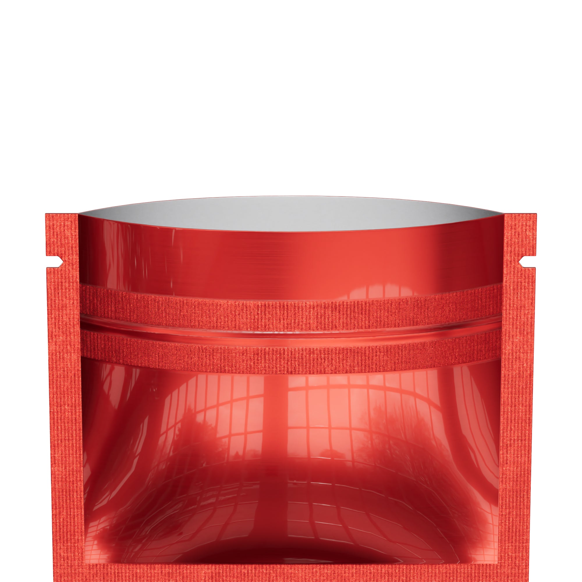 Glossy Double-Sided Heart Red Mini Mylar Foil Smell Proof Flat Zipper Seal Bags