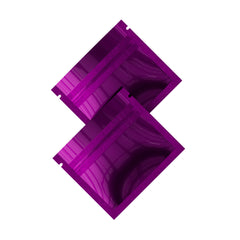 Glossy Double-Sided Deep Fuchsia Purple Mini Mylar Foil Smell Proof Flat Zipper Seal Bags