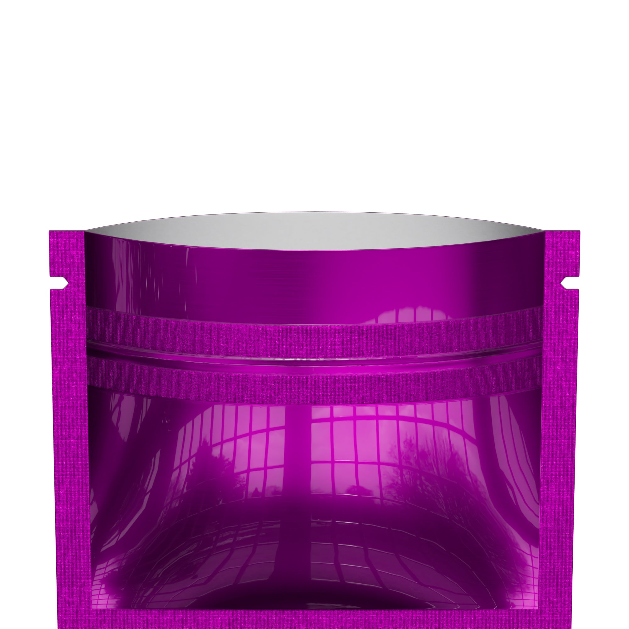 Glossy Double-Sided Deep Fuchsia Purple Mini Mylar Foil Smell Proof Flat Zipper Seal Bags