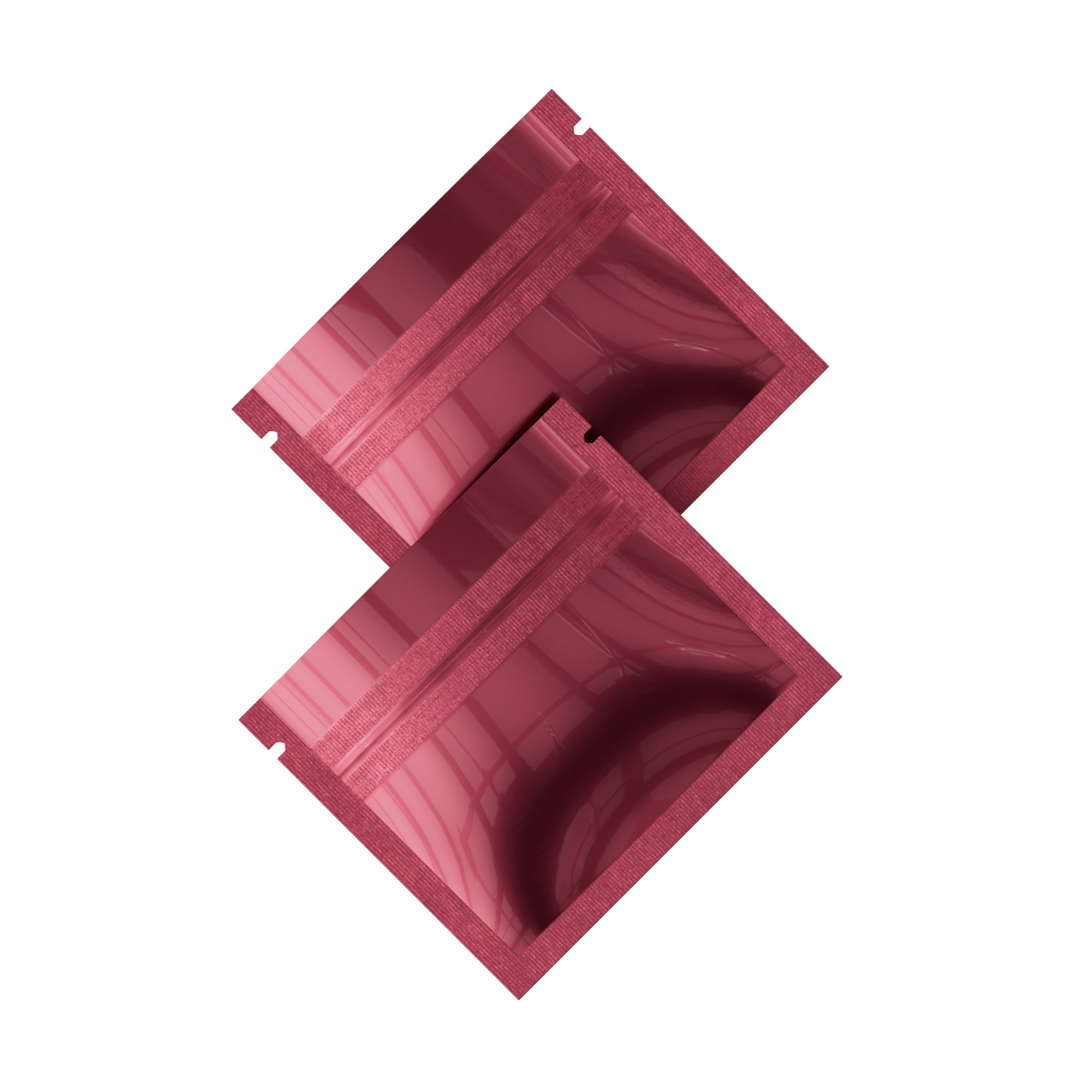 Glossy Double-Sided Muted Pink Mini Mylar Foil Smell Proof Flat Zipper Seal Bags