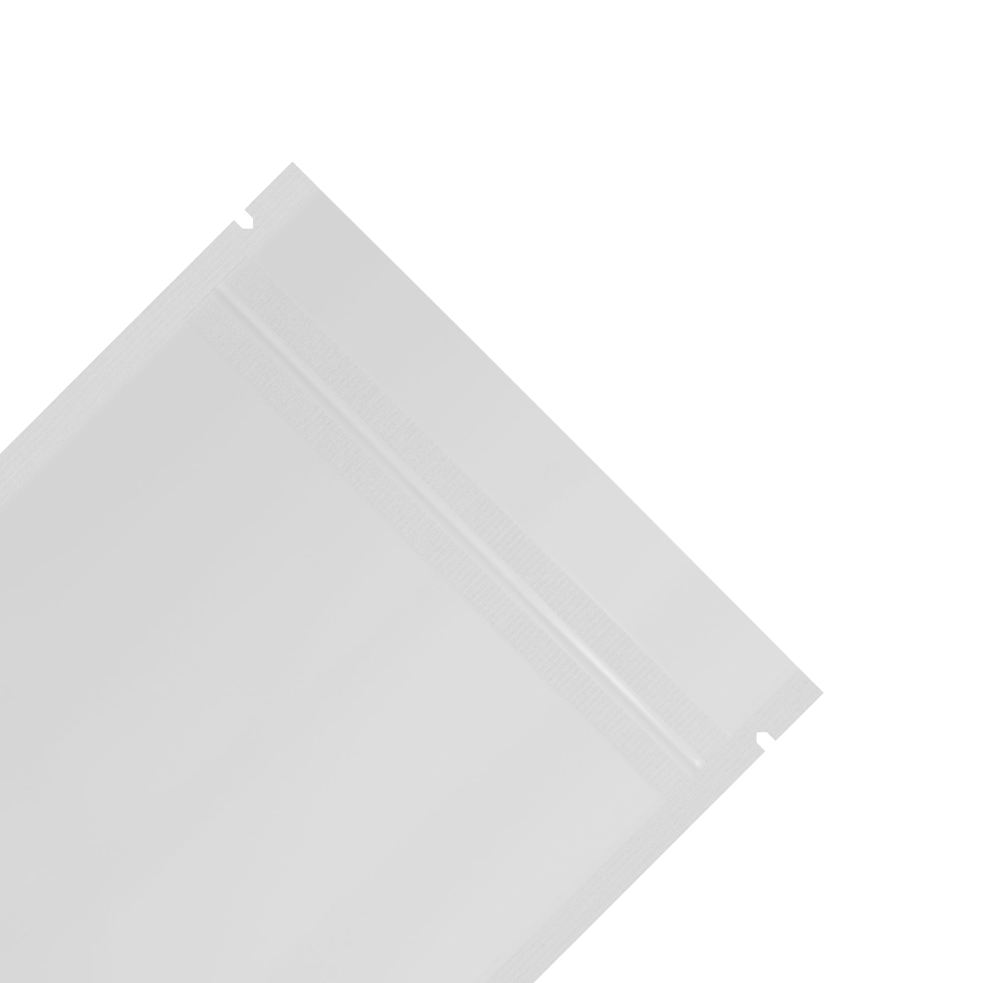 Single-Sided Glossy Arctic White Mylar Foil Smell Proof Flat Zipper Seal Bags
