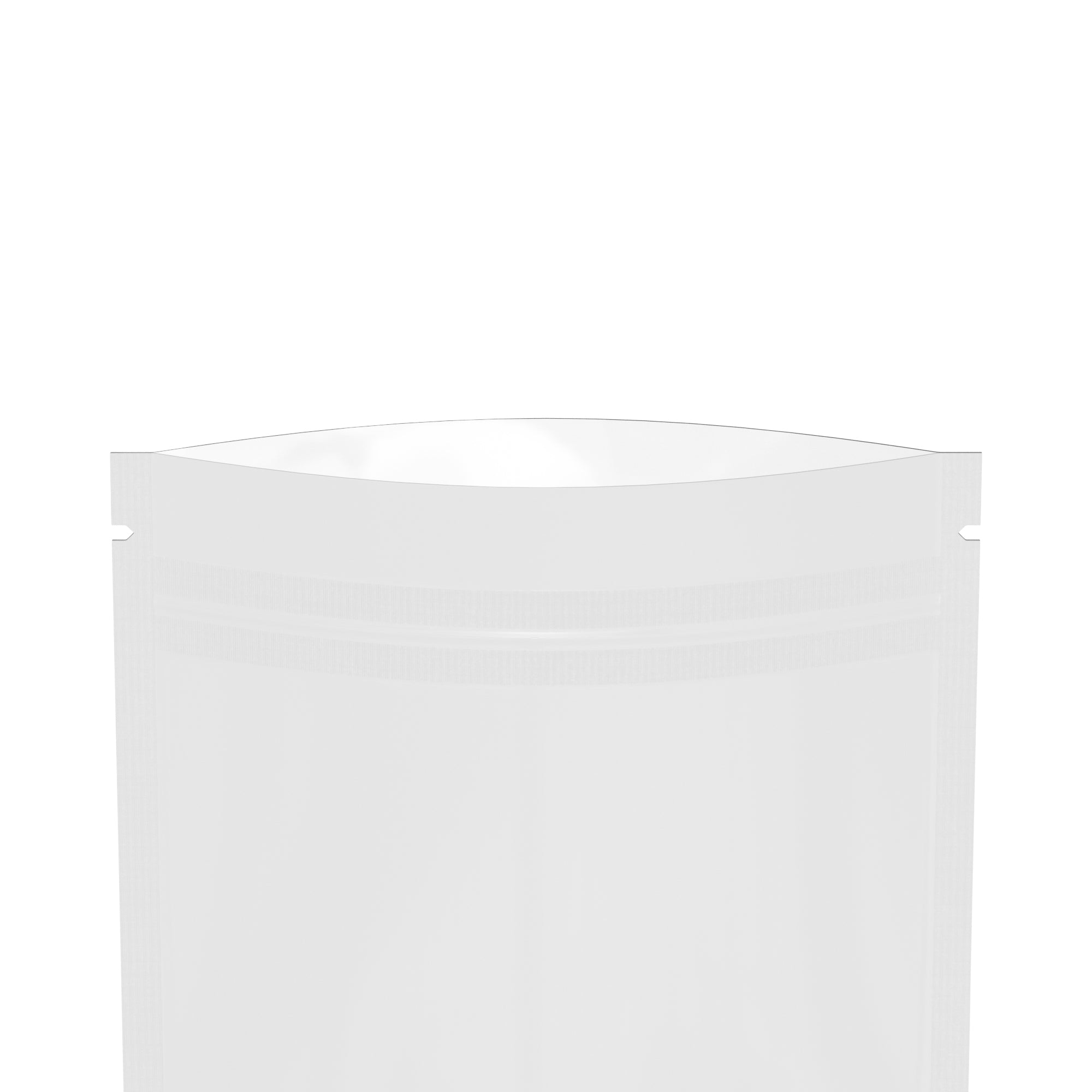 Single-Sided Glossy Arctic White Mylar Foil Smell Proof Flat Zipper Seal Bags
