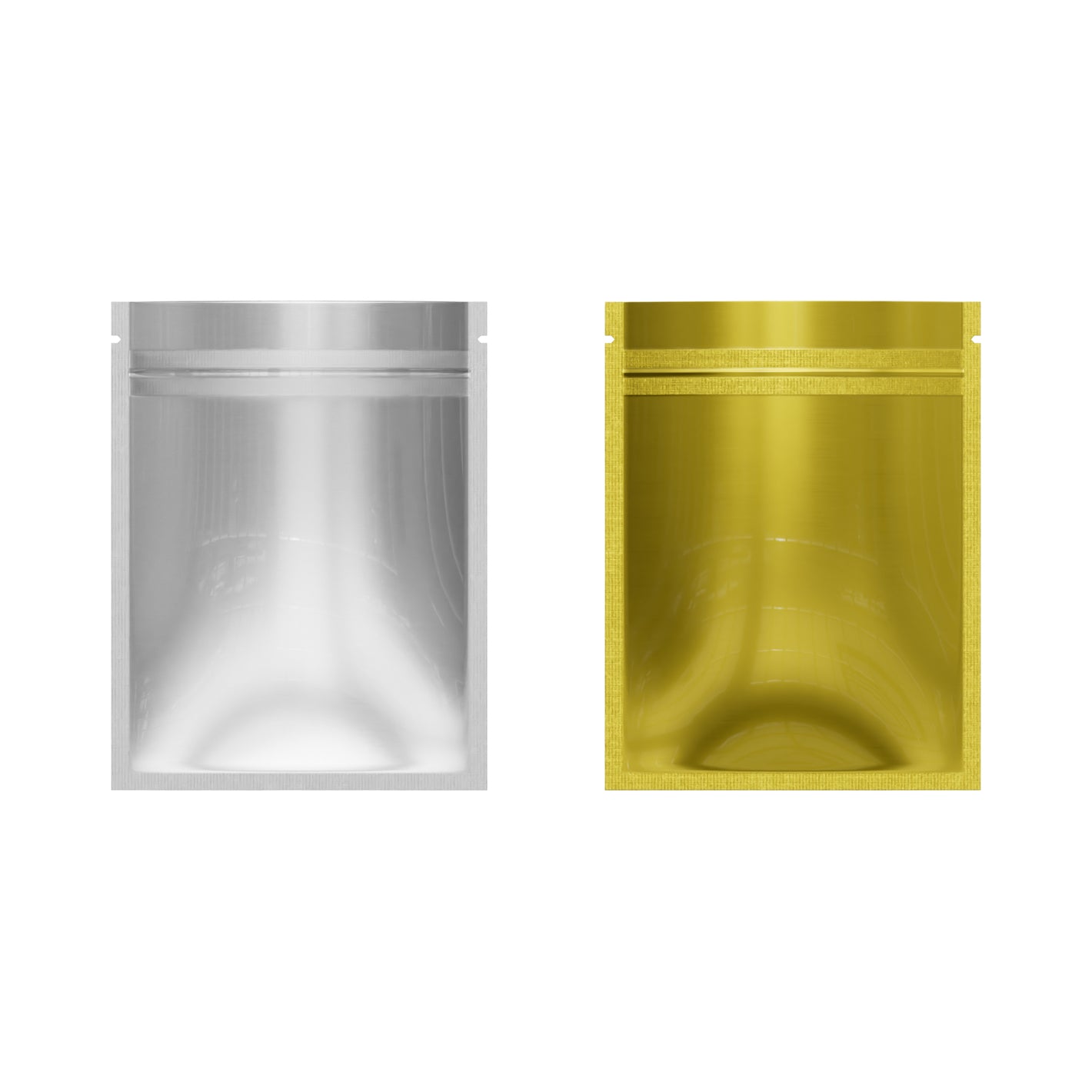 Single-Sided Glossy Gold Rush Mylar Foil Smell Proof Flat Zipper Seal Bags