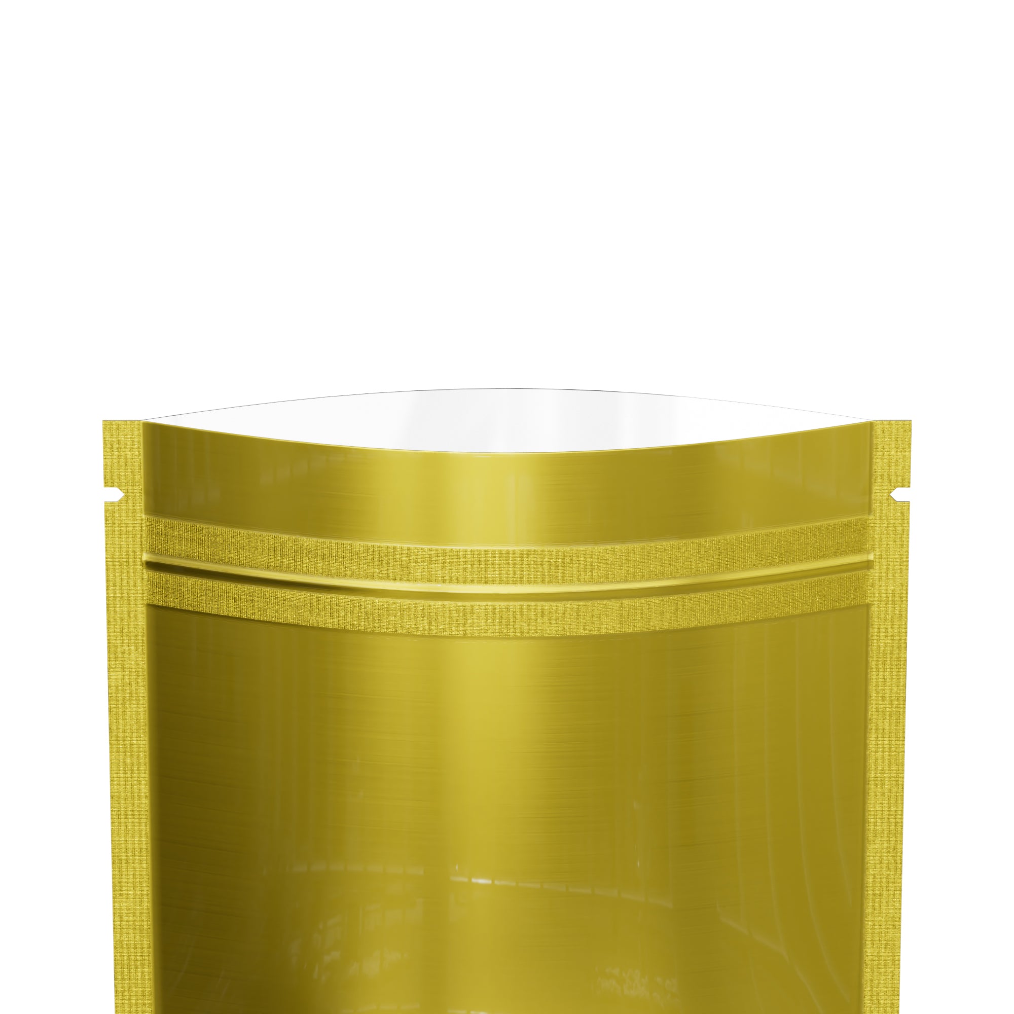 Single-Sided Glossy Gold Rush Mylar Foil Smell Proof Flat Zipper Seal Bags