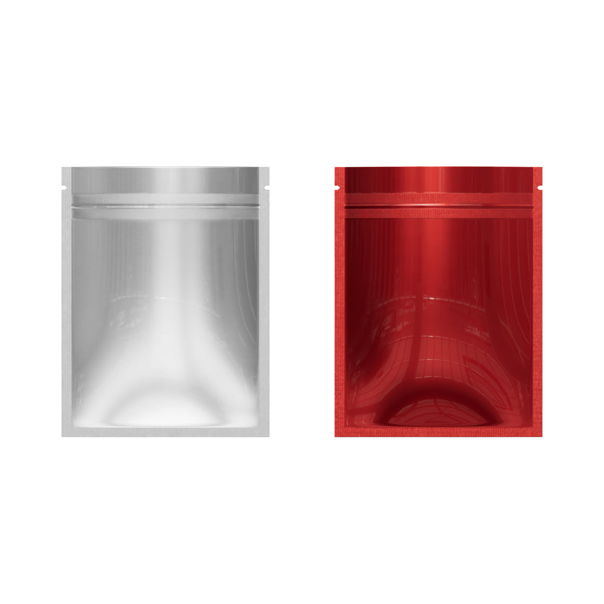 Flat Zipper Seal Bags - Single-Sided Glossy Mylar Foil Smell Proof Bags