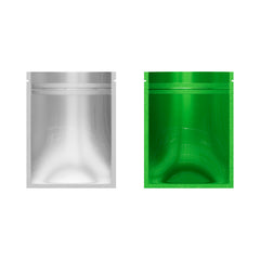 Single-Sided Glossy Forest Green Mylar Foil Smell Proof Flat Zipper Seal Bags