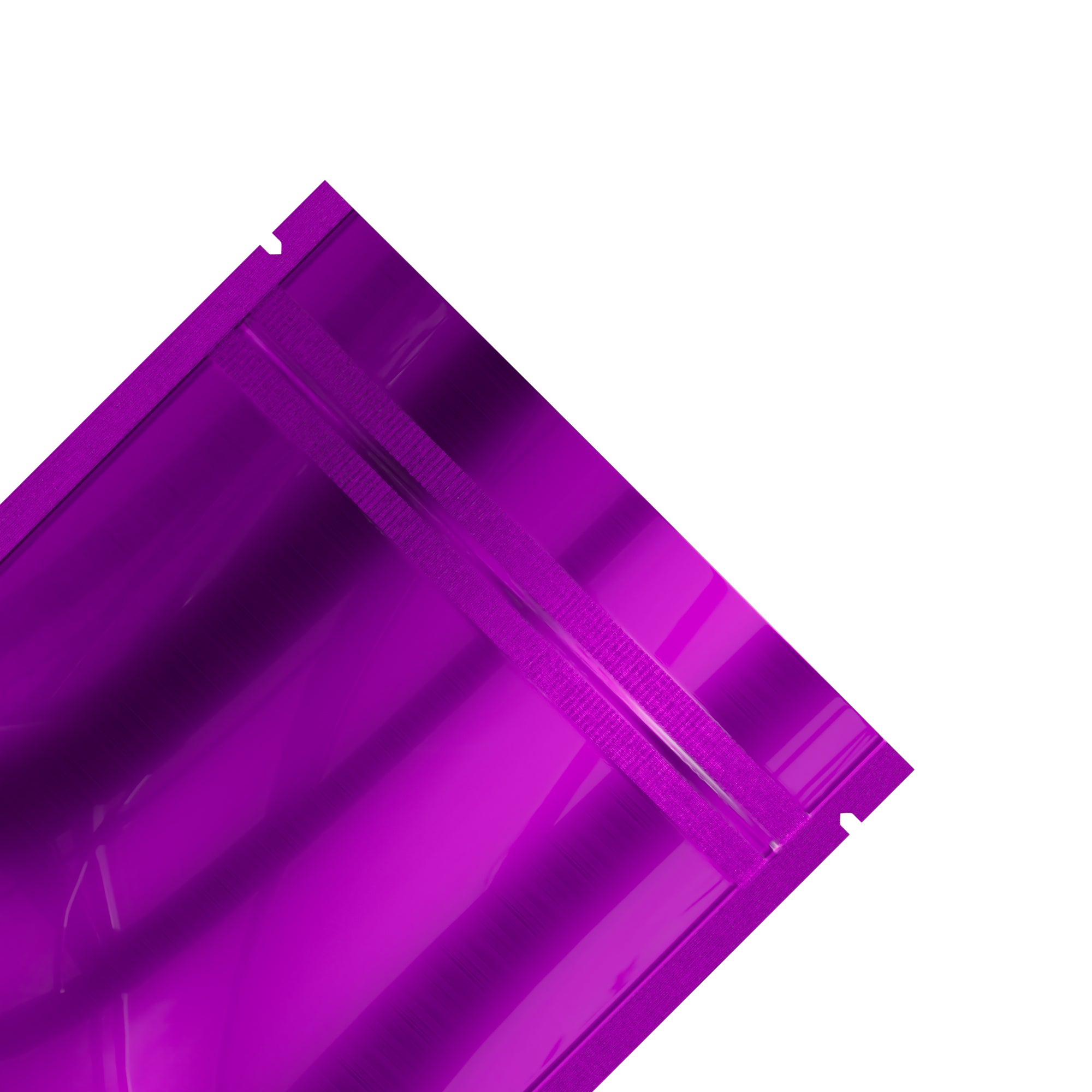 Single-Sided Glossy Deep Fuchsia Purple Mylar Foil Smell Proof Flat Zipper Seal Bags