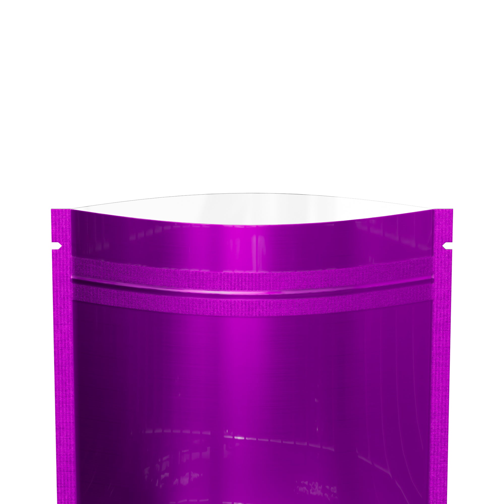 Single-Sided Glossy Deep Fuchsia Purple Mylar Foil Smell Proof Flat Zipper Seal Bags