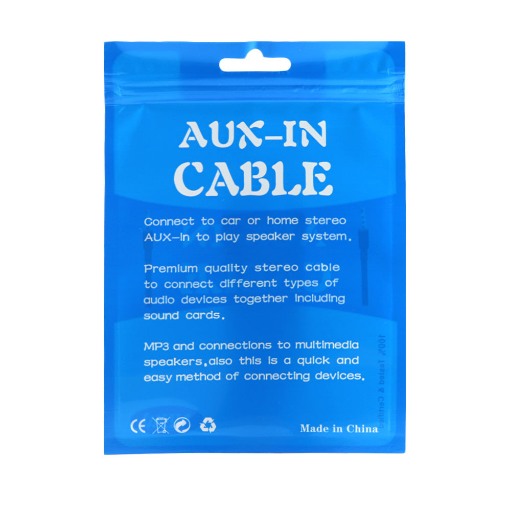 Clear Window Aux-In Cable Design Flat QuickQlick® Bags with Butterfly Hang Hole