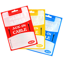 Clear Window Aux-In Cable Design Flat QuickQlick® Bags with Butterfly Hang Hole