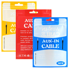 Clear Window Aux-In Cable Design Flat QuickQlick® Bags with Butterfly Hang Hole