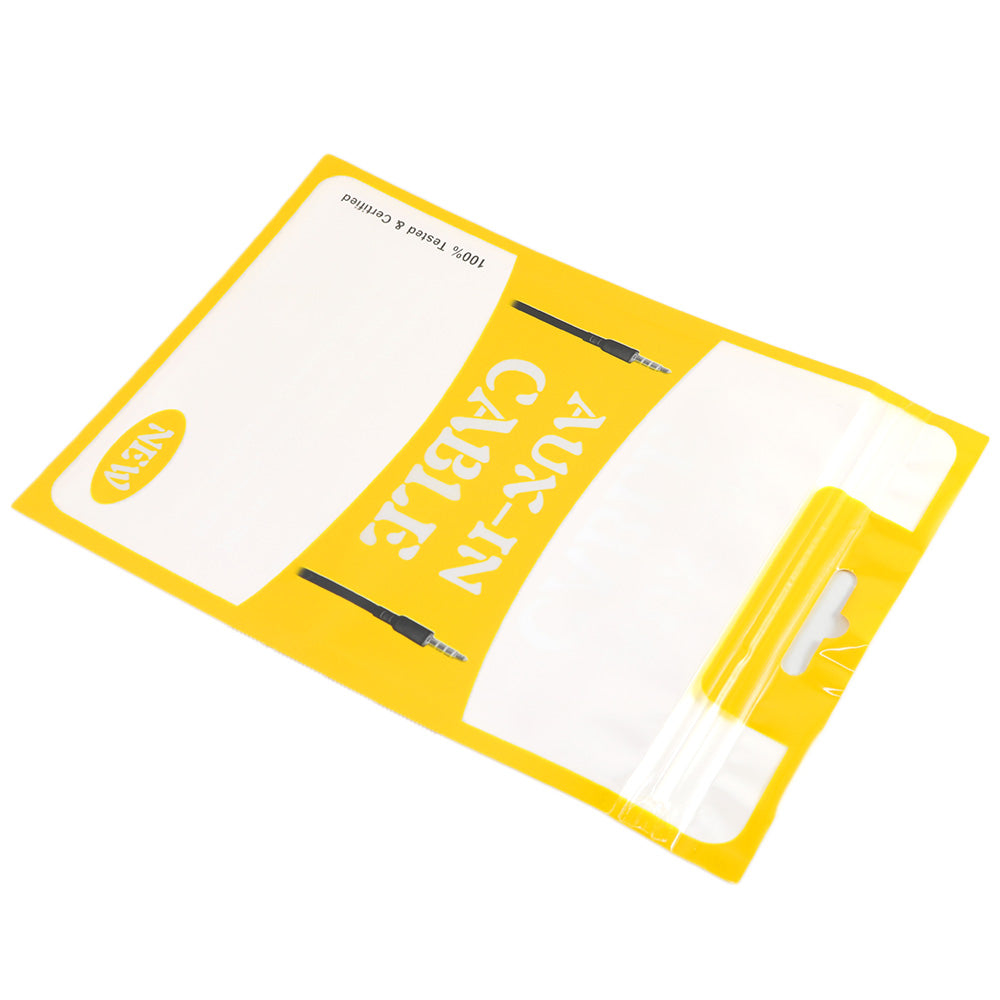 Clear Window Aux-In Cable Design Flat QuickQlick® Bags with Butterfly Hang Hole