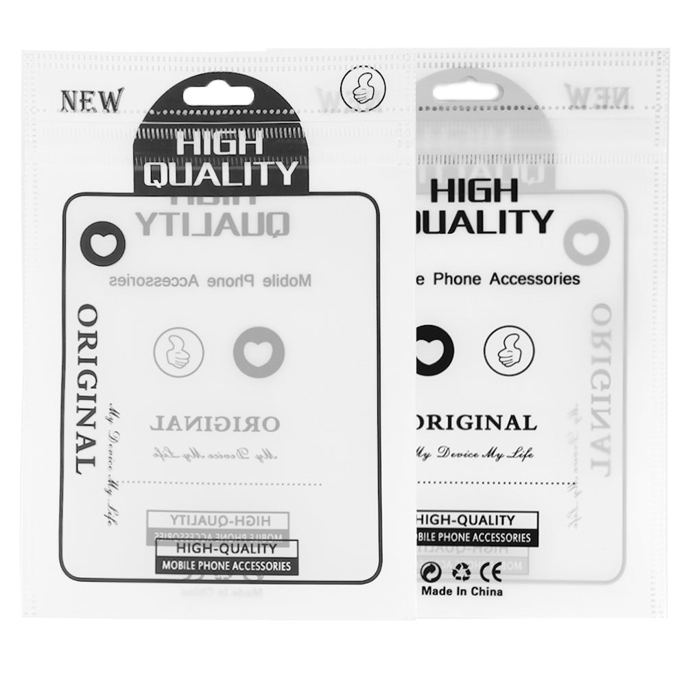 Glossy Clear Window High Quality Design Packaging Flat Zipper Seal Bags with Butterfly Hang Hole