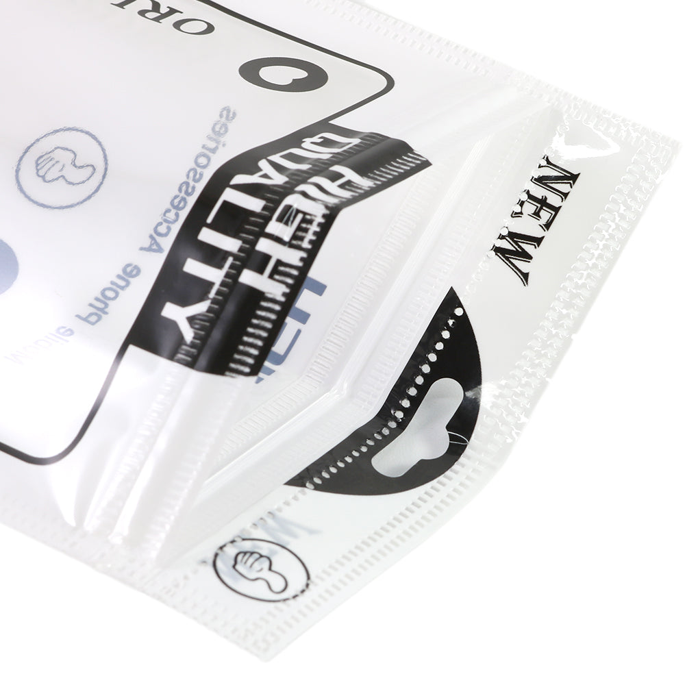 Glossy Clear Window High Quality Design Packaging Flat Zipper Seal Bags with Butterfly Hang Hole