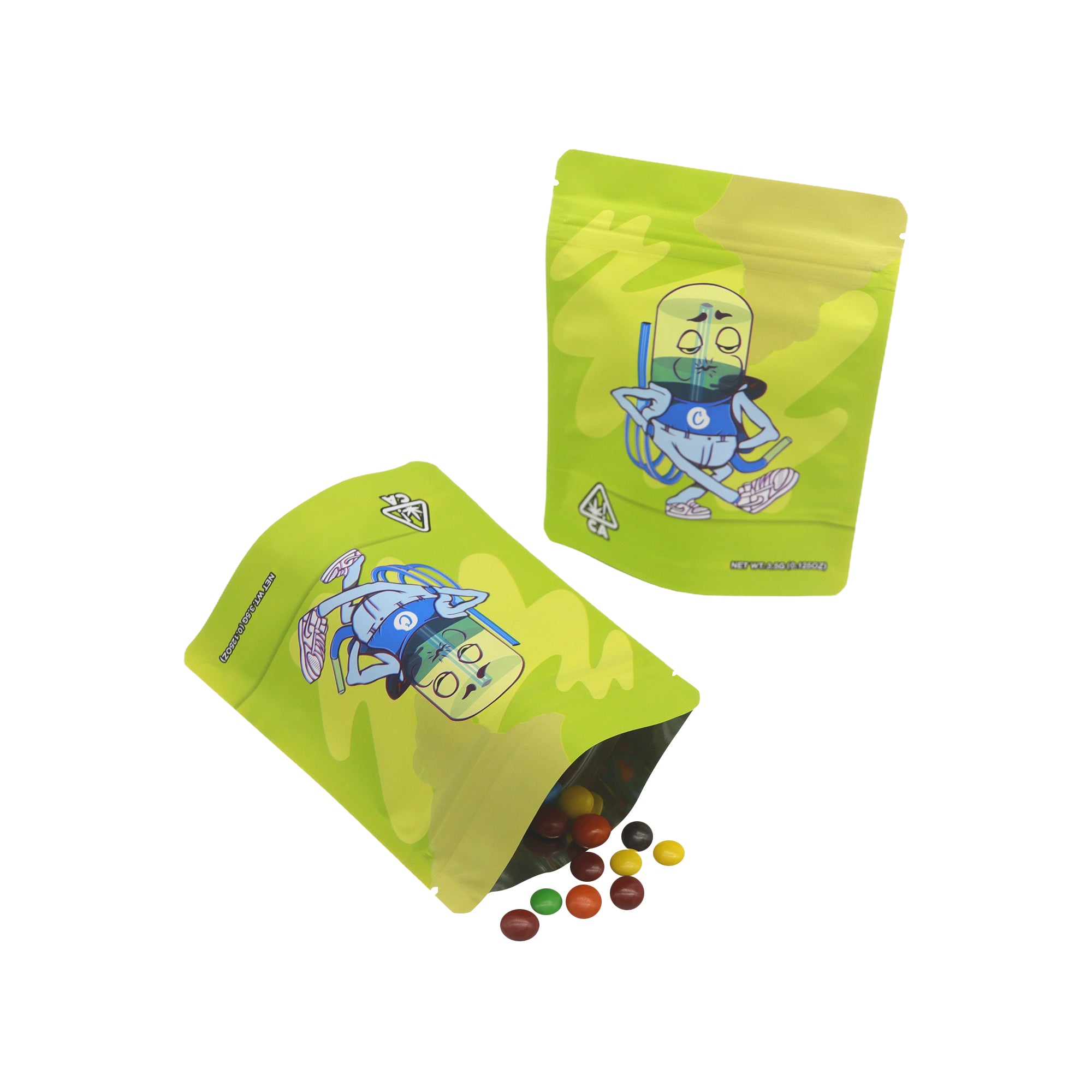 Matte SF Summer Theme Smell Proof Metallic Foil Stand Strong® Bags