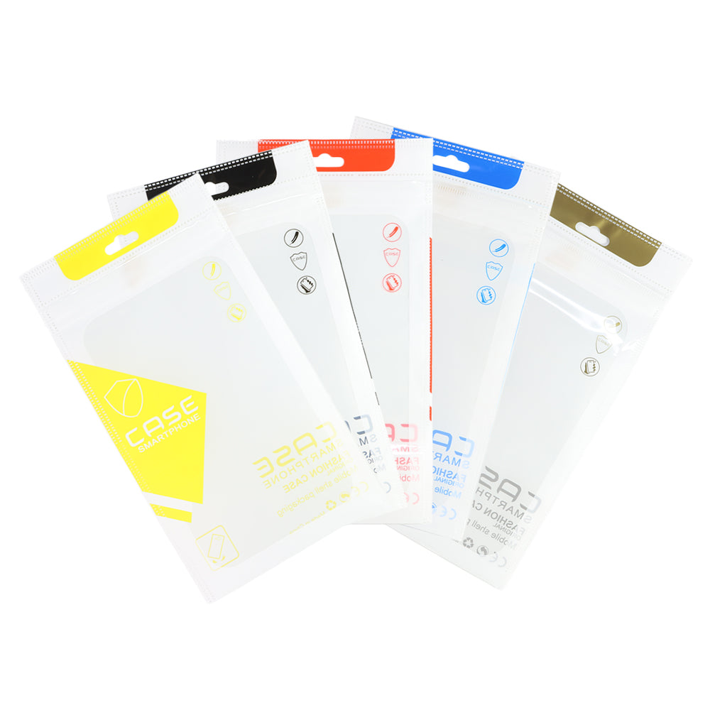 Glossy Clear Window Case Print Packaging Flat Zipper Seal Bags with Butterfly Hang Hole