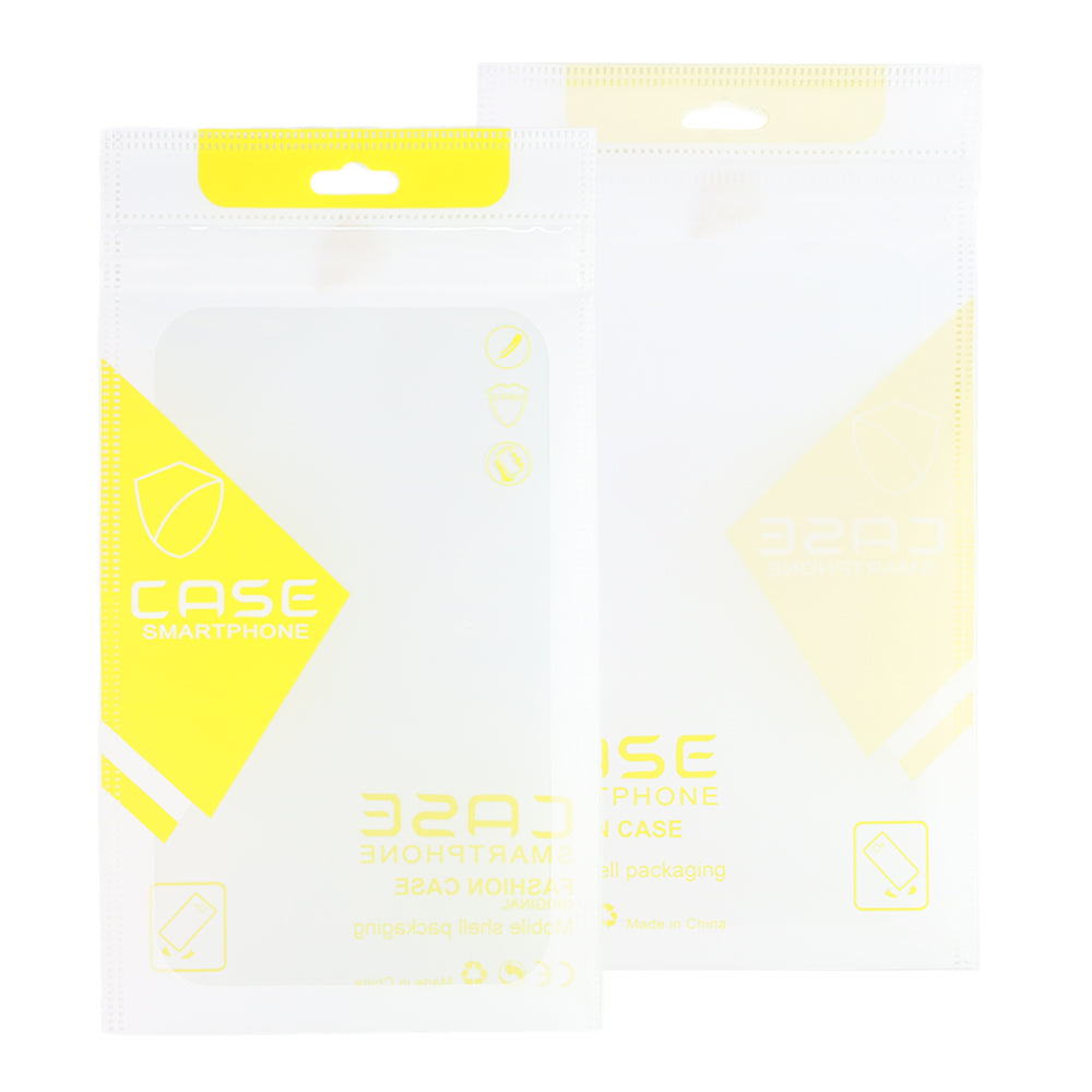 Glossy Clear Window Case Print Packaging Flat Zipper Seal Bags with Butterfly Hang Hole