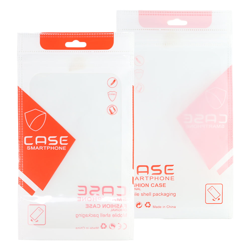 Glossy Clear Window Case Print Packaging Flat Zipper Seal Bags with Butterfly Hang Hole