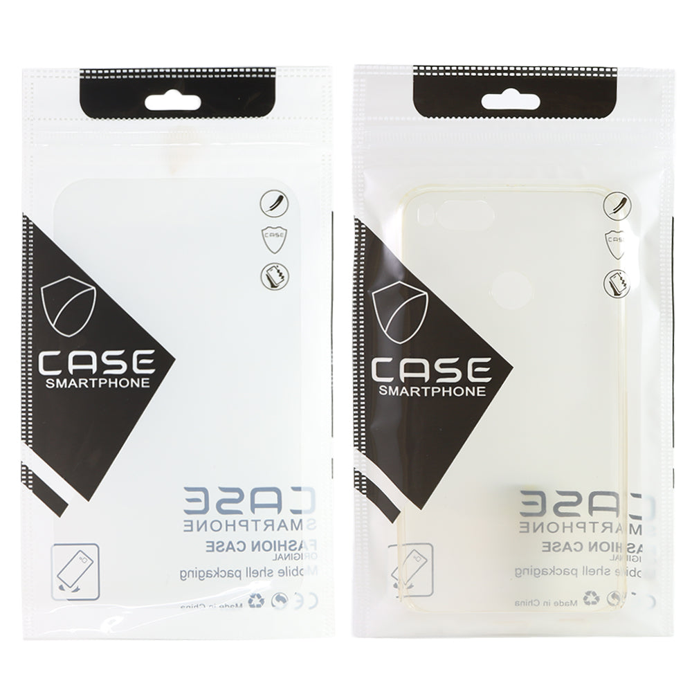 Glossy Clear Window Case Print Packaging Flat Zipper Seal Bags with Butterfly Hang Hole