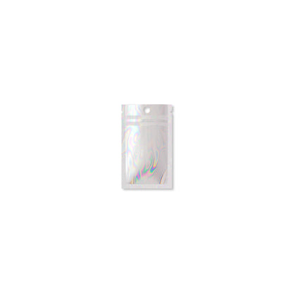 Customizable Clear and Half Diamond Holographic Mylar Flat Zipper Seal Bags with Round Hang Hole (Basic Printing)