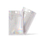 Customizable Clear and Half Diamond Holographic Mylar Flat Zipper Seal Bags with Round Hang Hole (Basic Printing)