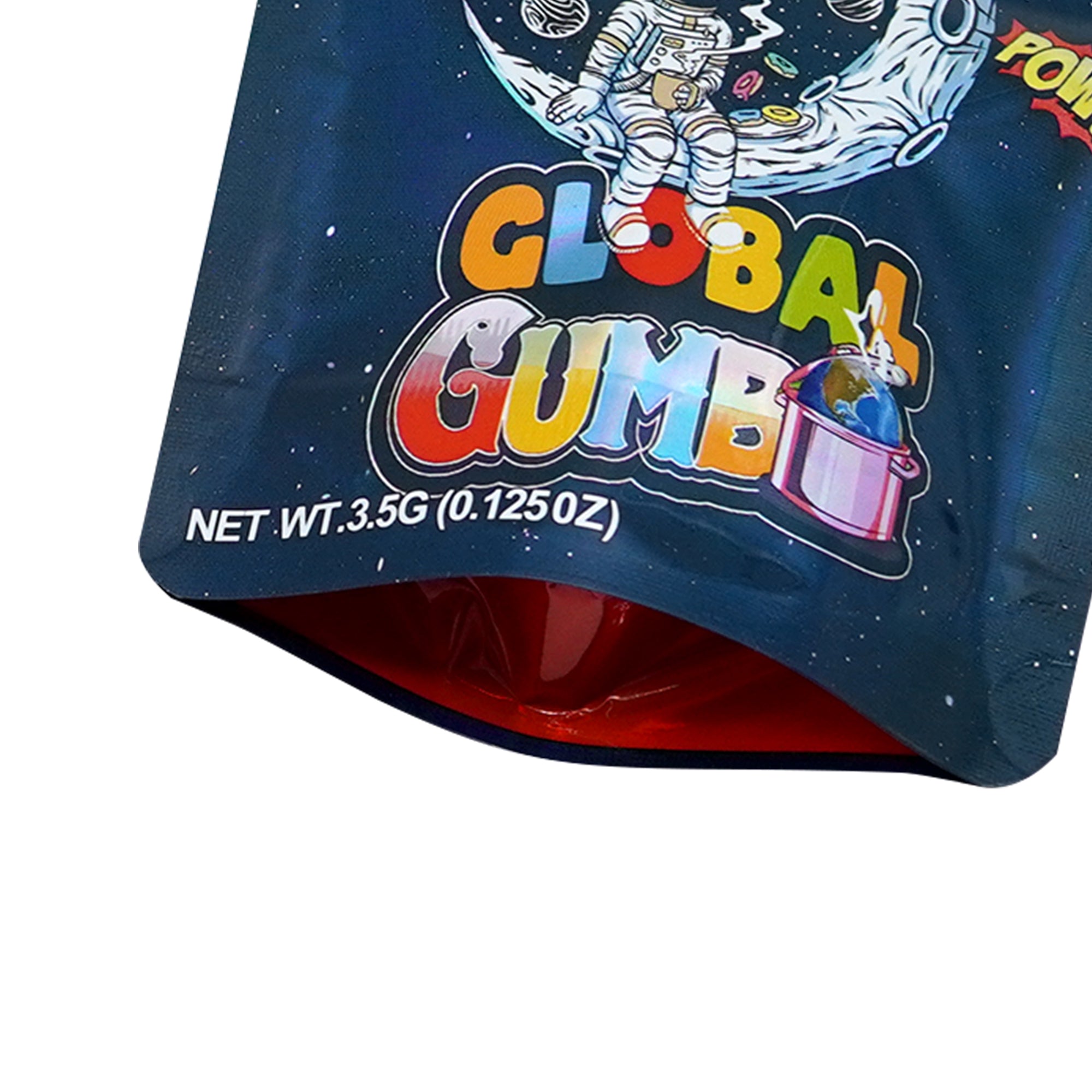 Holographic Astronaut Smell Proof Metallized Foil Stand Strong® Bags with Matching Box 3.5g