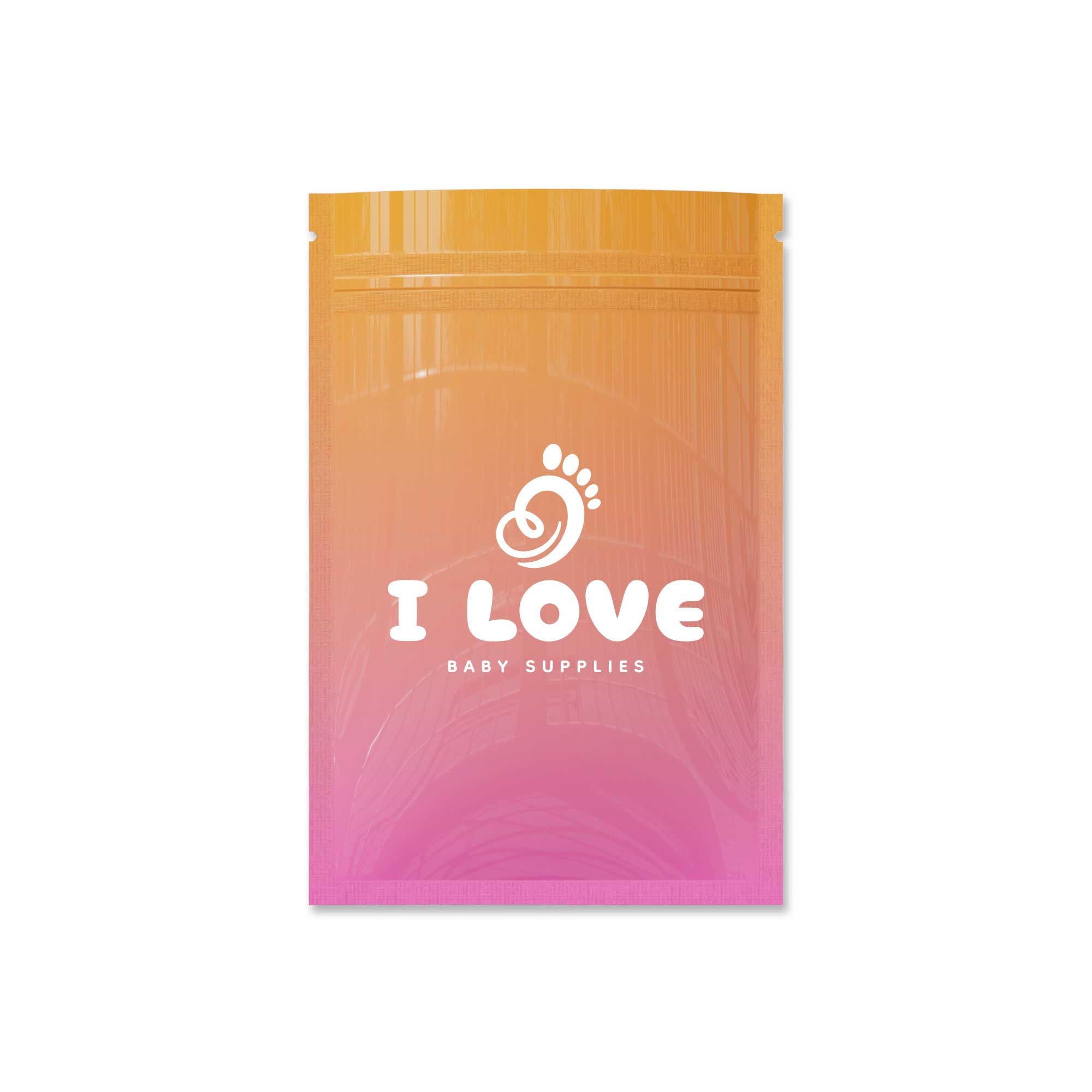 Customizable Glossy Double-Sided Two-Tone Ombre Gradient Mylar Flat Zipper Seal Bags (Basic Printing)