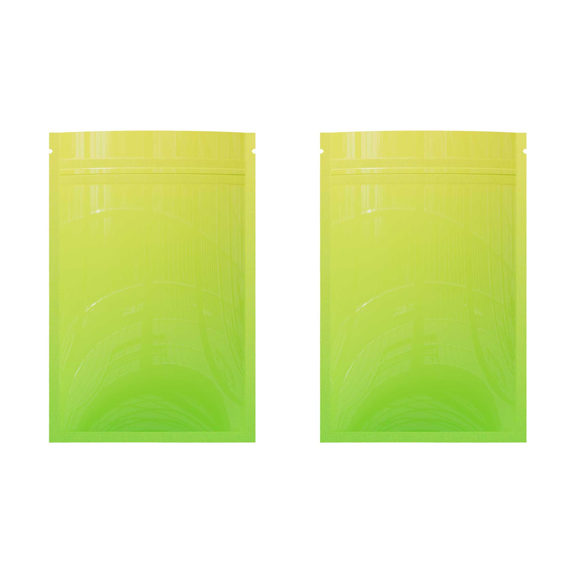 Customizable Glossy Double-Sided Two-Tone Ombre Gradient Mylar Flat Zipper Seal Bags (Basic Printing)