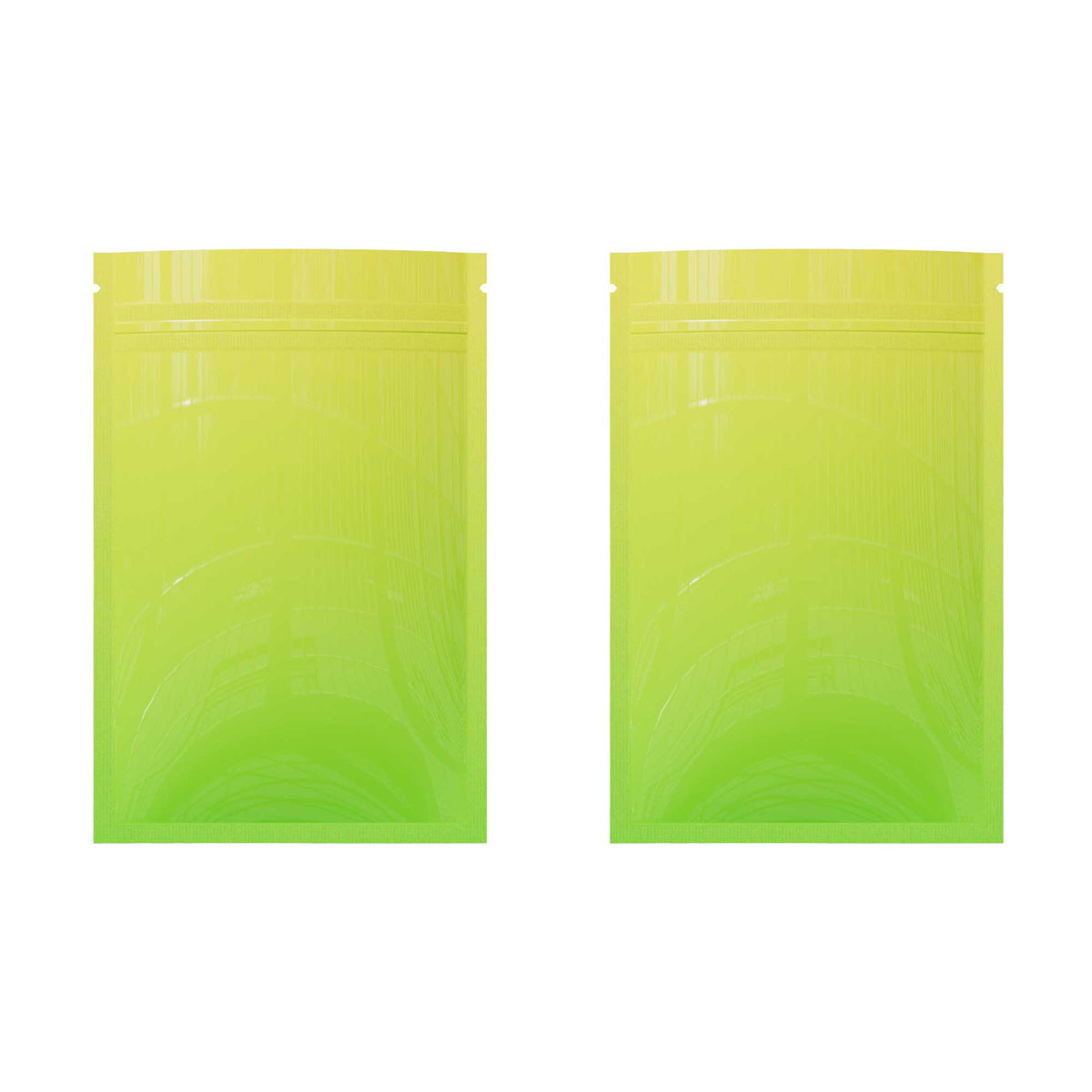 Customizable Glossy Double-Sided Two-Tone Ombre Gradient Mylar Flat Zipper Seal Bags (Basic Printing)