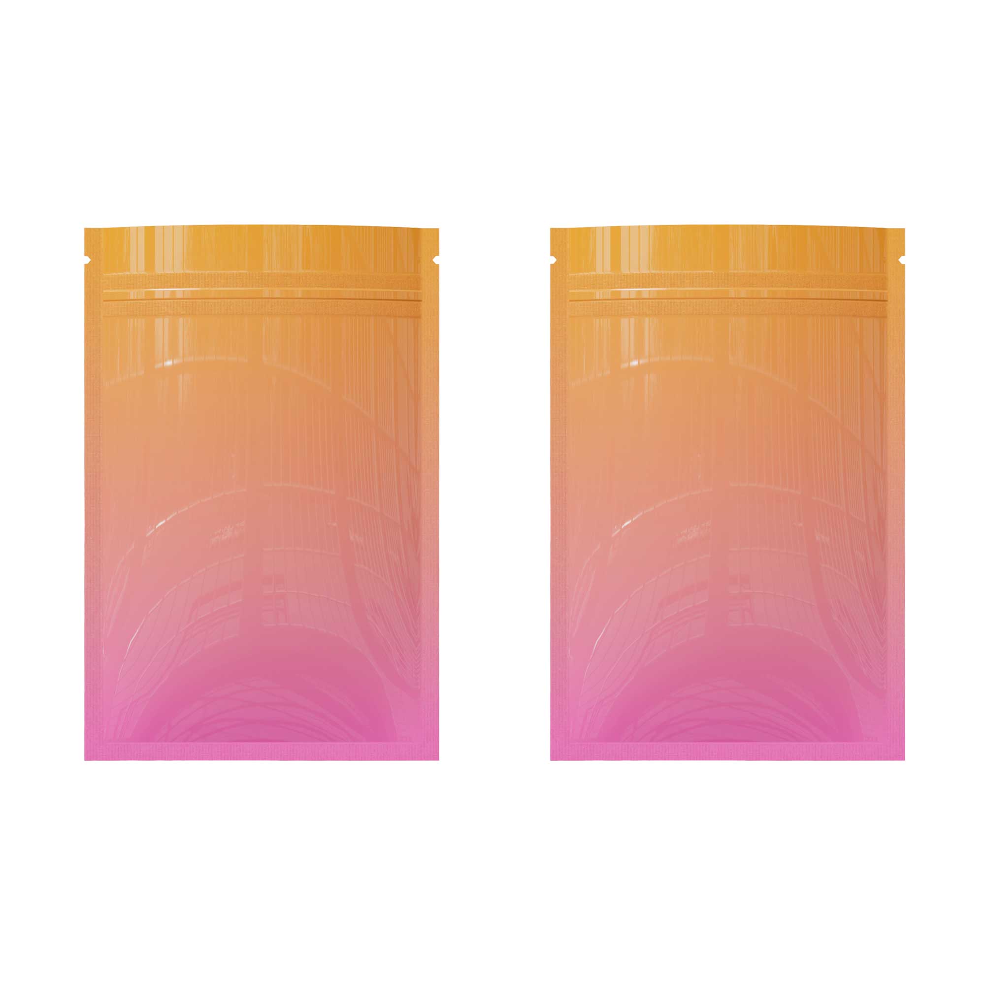 Customizable Glossy Double-Sided Two-Tone Ombre Gradient Mylar Flat Zipper Seal Bags (Basic Printing)