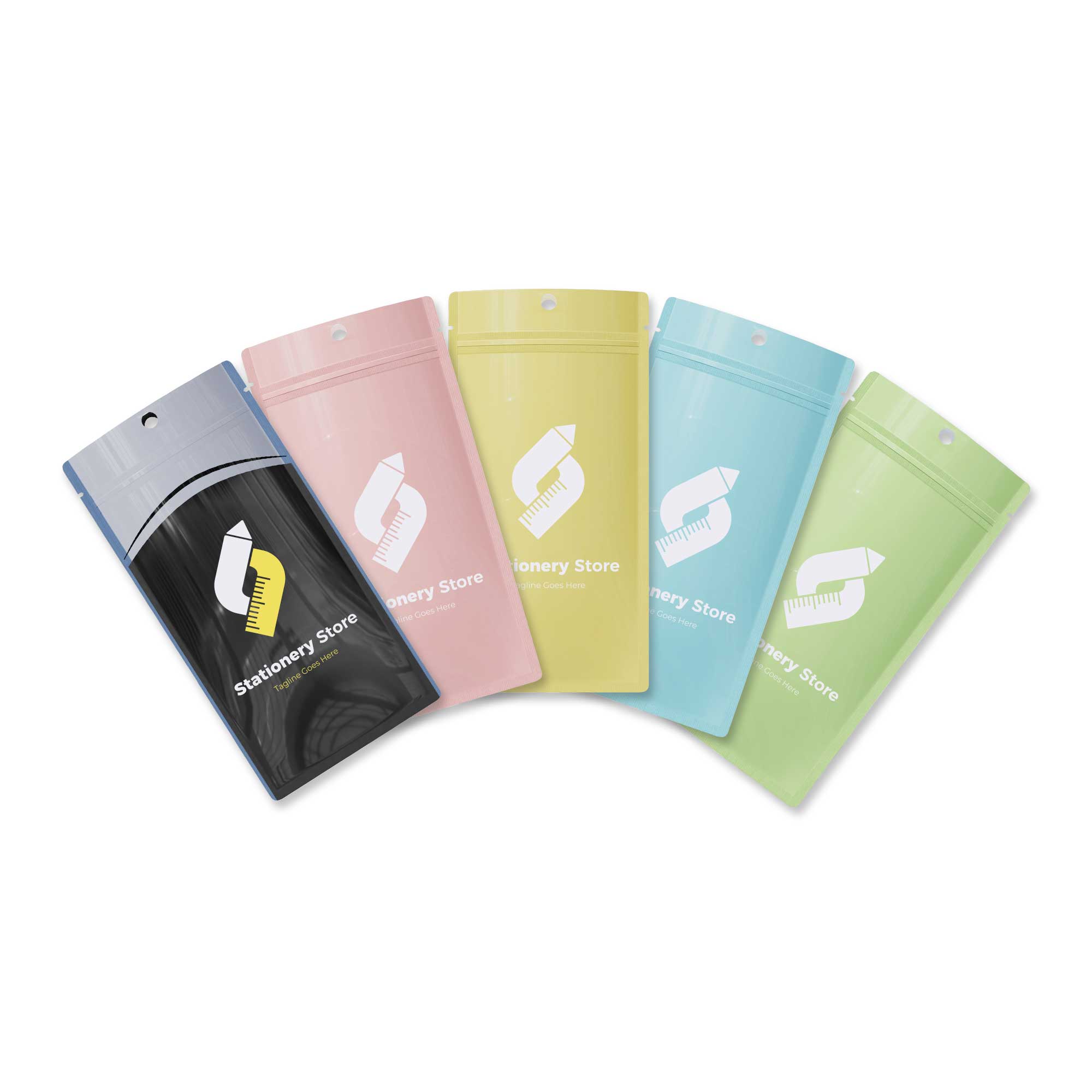 Customizable Glossy Transparent Bordered Window Design Plastic Zipper Seal Bags with Hang Hole (Basic Printing)