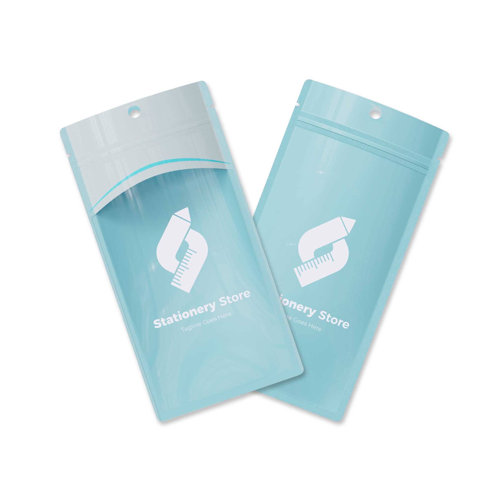 Customizable Glossy Transparent Bordered Window Design Plastic Zipper Seal Bags with Hang Hole (Basic Printing)