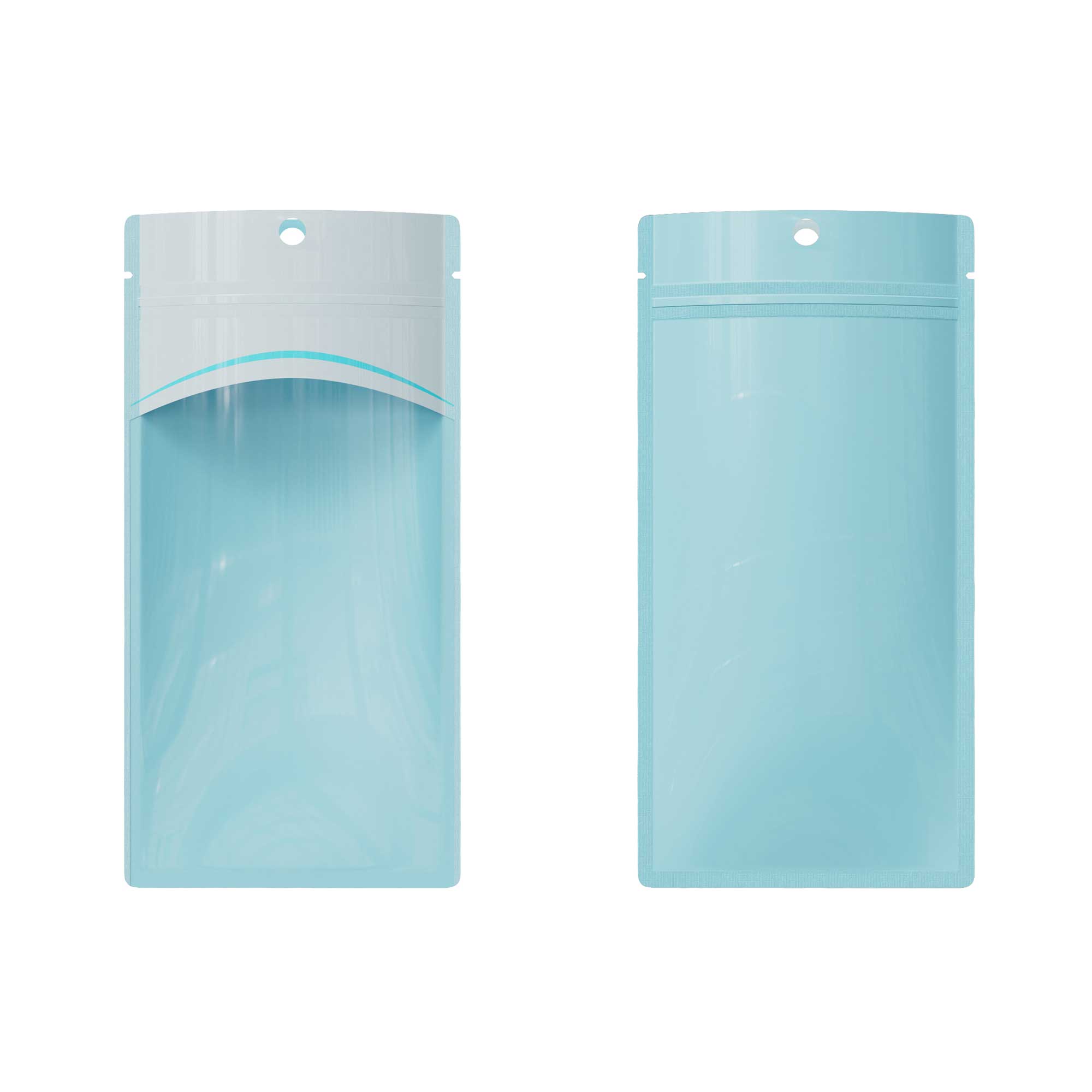 Customizable Glossy Transparent Bordered Window Design Plastic Zipper Seal Bags with Hang Hole (Basic Printing)
