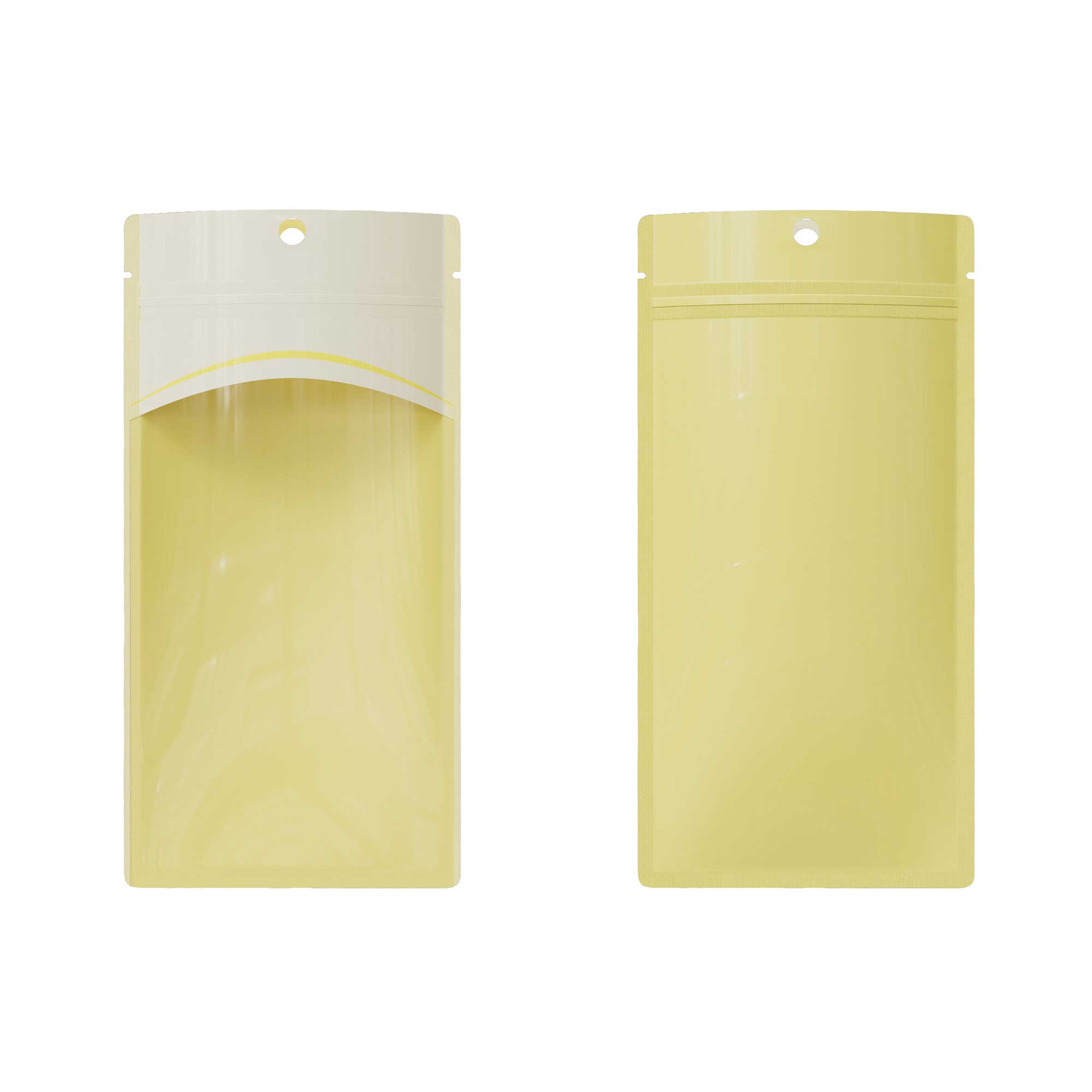 Customizable Glossy Transparent Bordered Window Design Plastic Zipper Seal Bags with Hang Hole (Basic Printing)