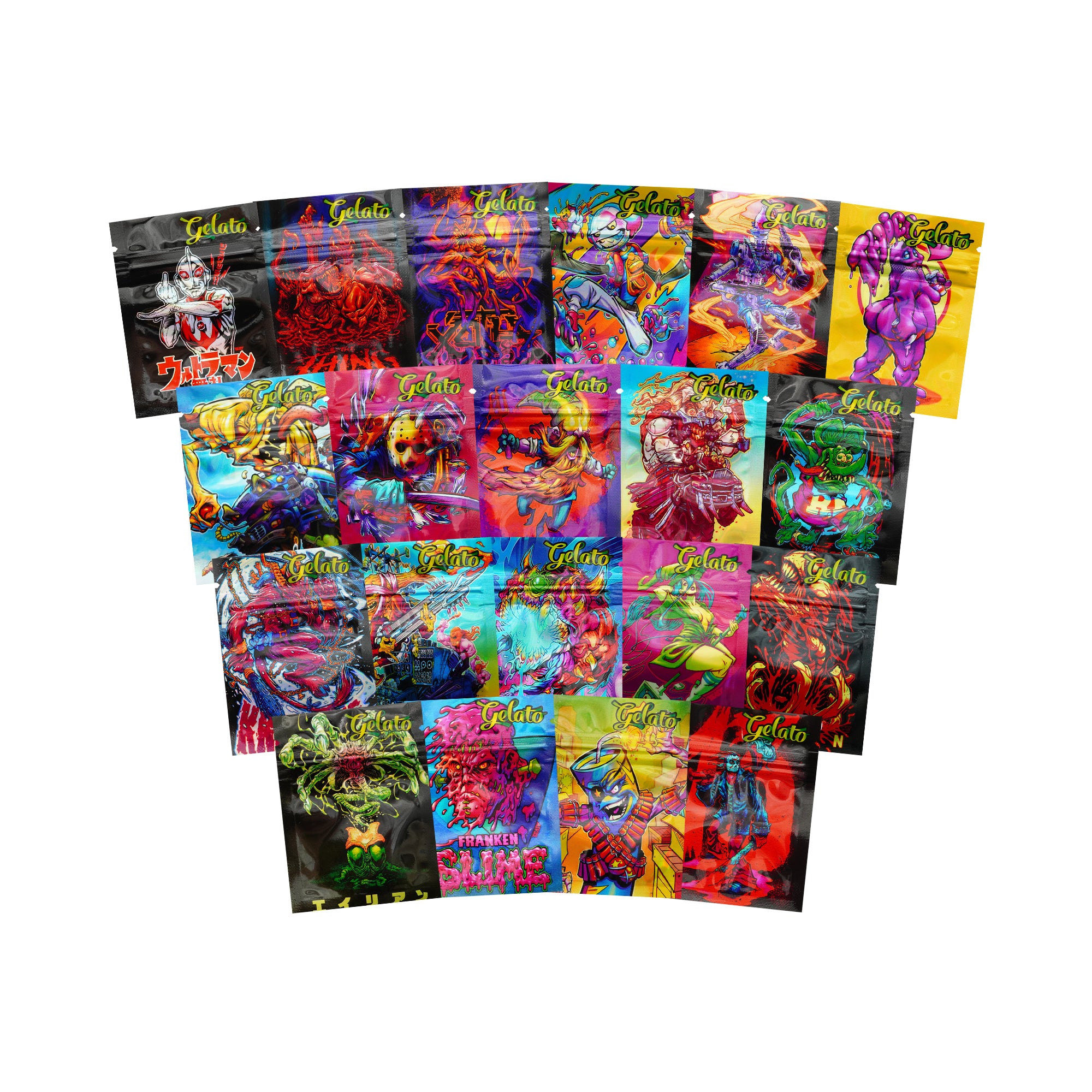 Reusable Flat Zipper Seal Bags – Holographic Assorted Design Smell Proof Mylar Foil