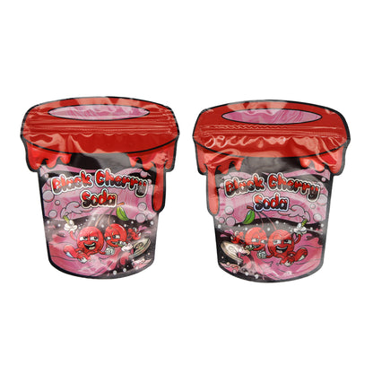 Flat Zipper Seal Bags – Holographic Black Cherry Die Cut Cup Smell Proof Mylar Foil