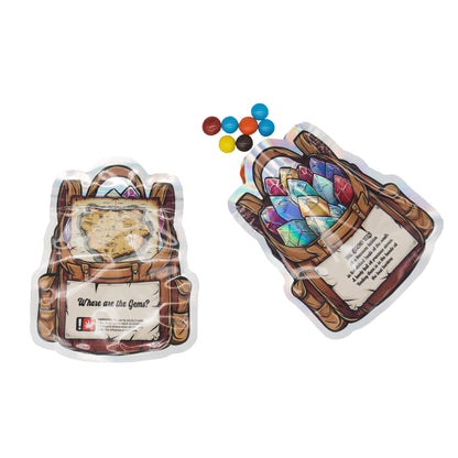 Flat Zipper Seal Bags – Holographic Treasure Hunting Die Cut Backpack Smell Proof Mylar Foil