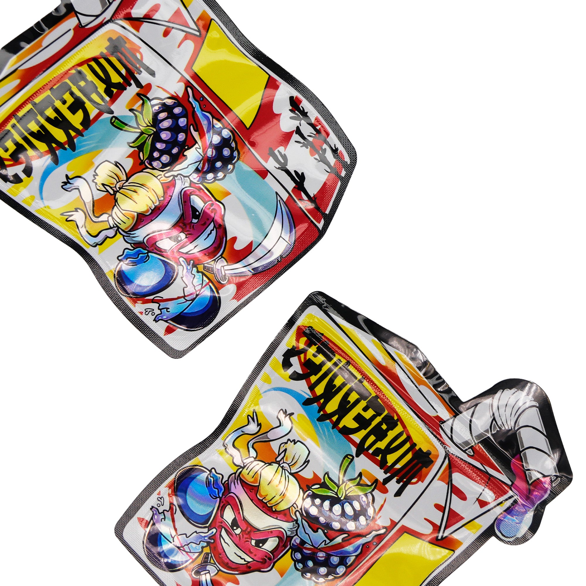 Flat Zipper Seal – Holographic Die Cut Juice Box Smell Proof Mylar Foil