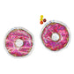Flat Zipper Seal Bags – Holographic Pink Frosted Sprinkle Die Cut Donut Smell Proof Mylar Foil