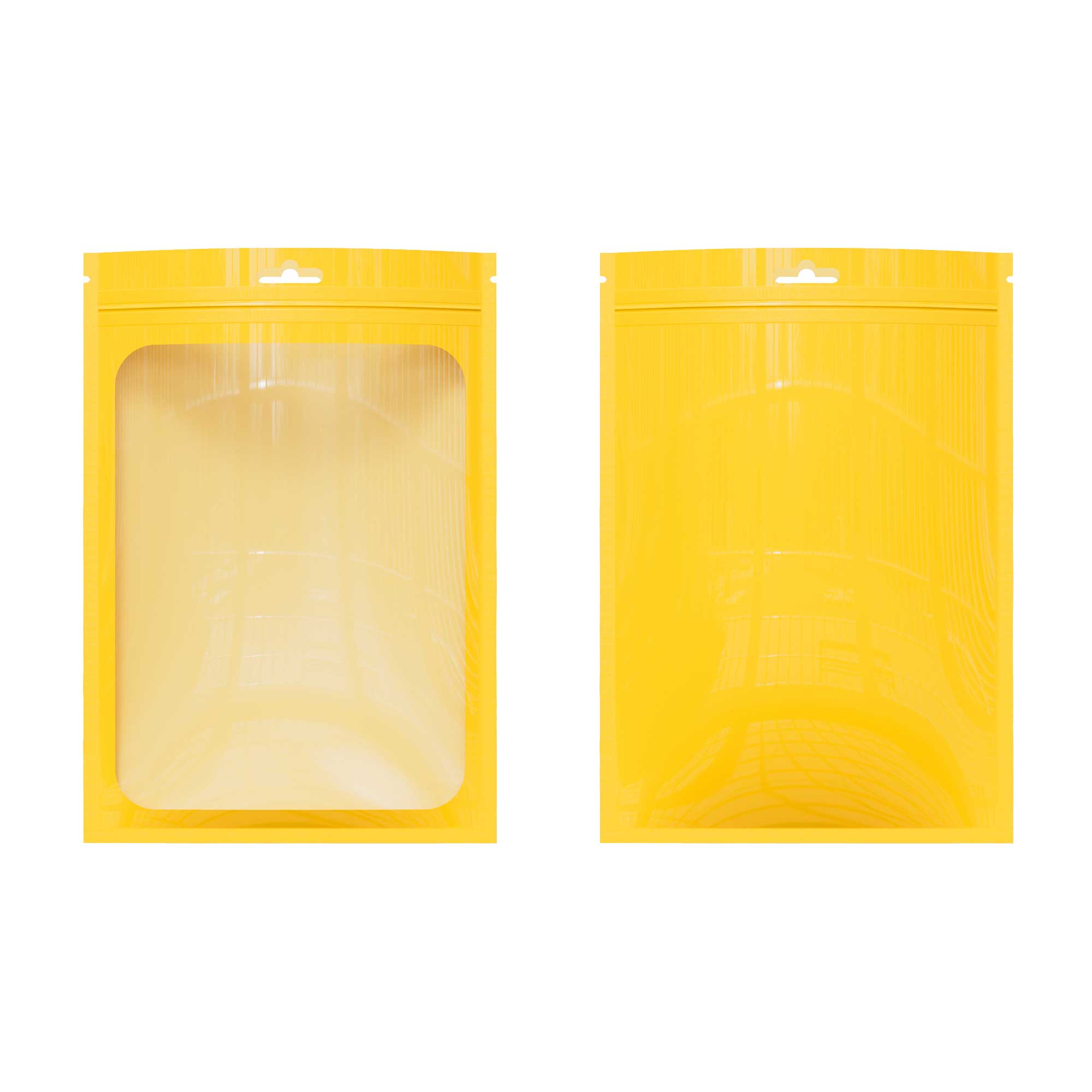 Customizable Glossy Bordered Clear Window Zipper Seal Packaging Bags with Butterfly Hang Hole (Basic Printing)