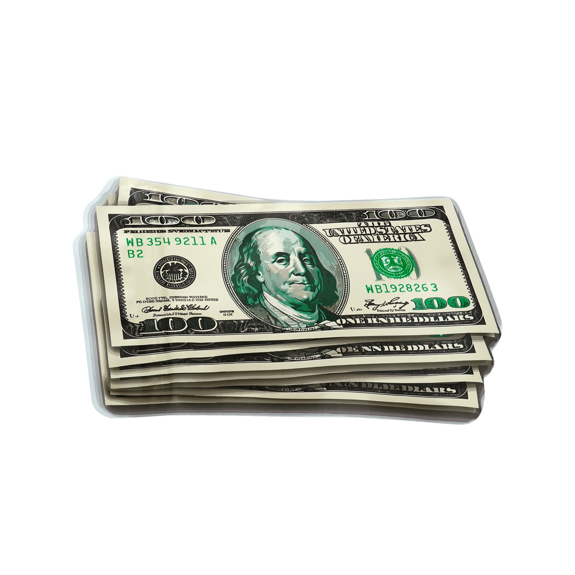Matte Currency Die Cut Smell Proof Mylar Foil Flat Zipper Seal Bags