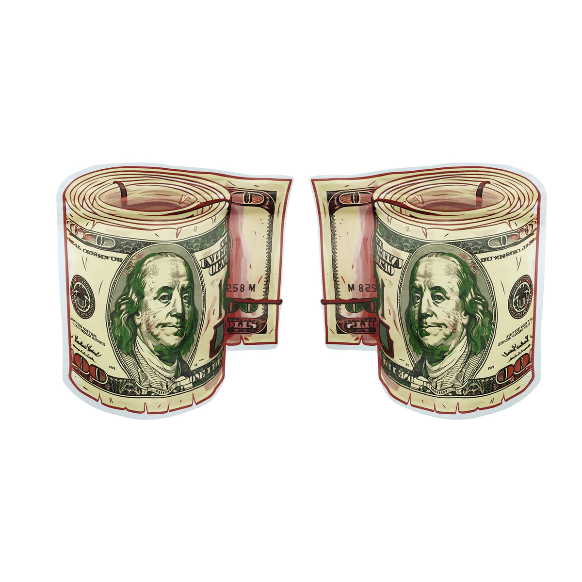 Matte Currency Die Cut Smell Proof Mylar Foil Flat Zipper Seal Bags