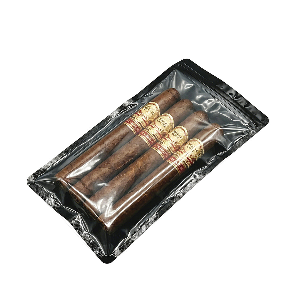 Glossy Bordered Clear Window Child-Resistant Zipper Seal Flat Packaging Bags