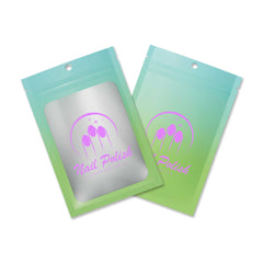 Customizable Matte Gradient Flat Zipper Seal Bags with Translucent Window and Hang Hole (Basic Printing)