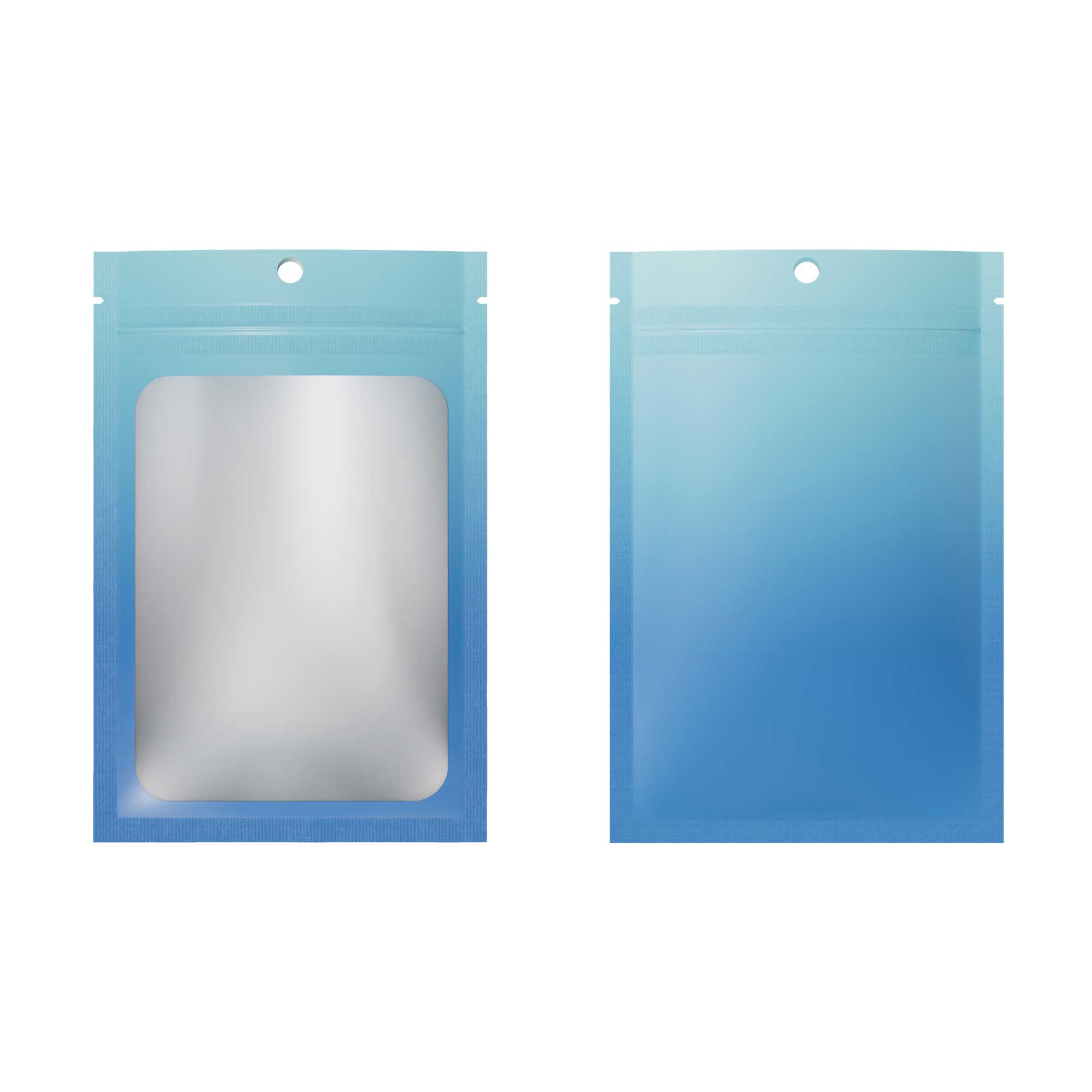 Customizable Matte Gradient Flat Zipper Seal Bags with Translucent Window and Hang Hole (Basic Printing)