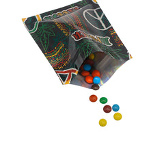 Flat Zipper Seal Bags – Holographic Jamaican Theme Smell Proof Bags
