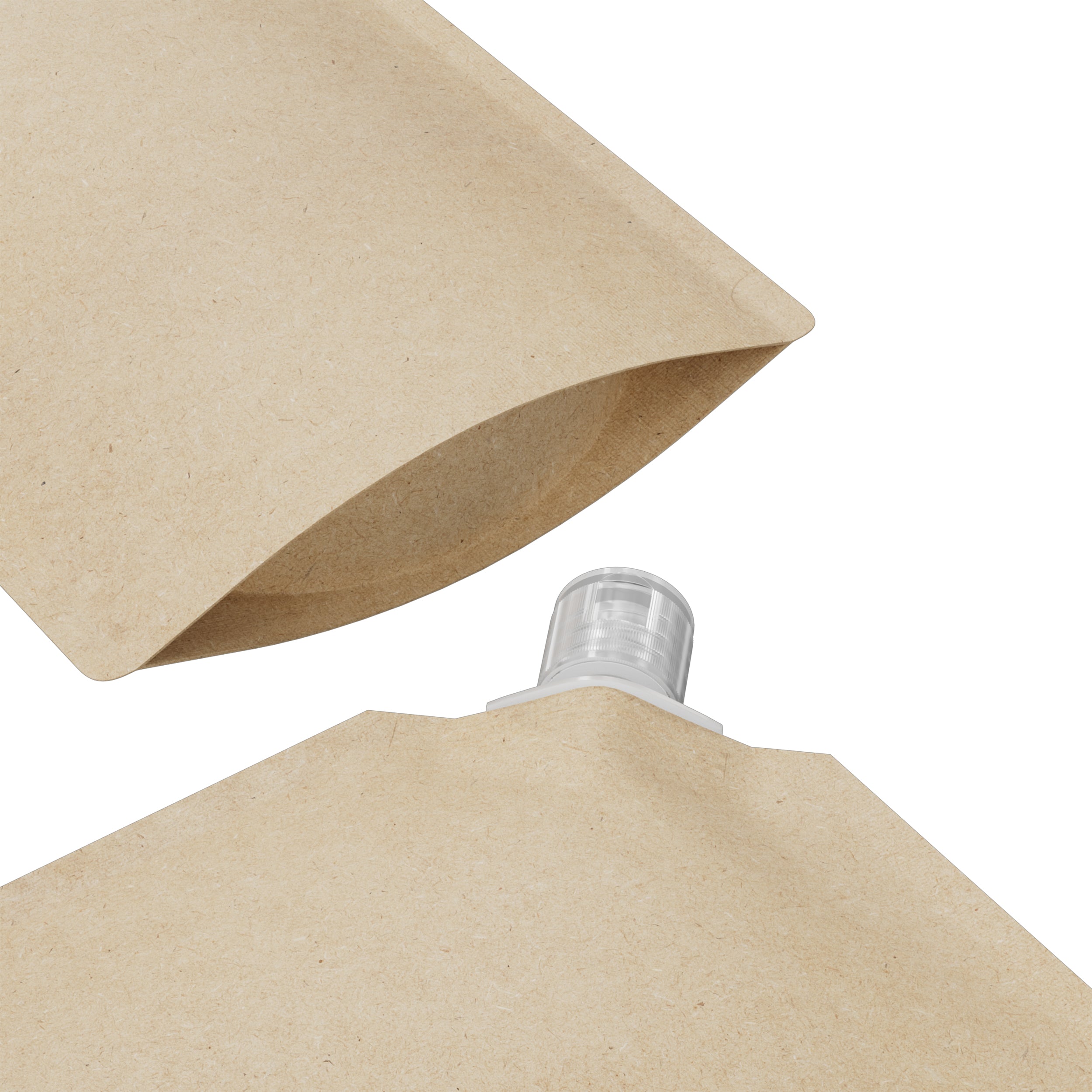 Classic Kraft Brown Stand Pouch with Corner Wide Mouth Flip Top Cap