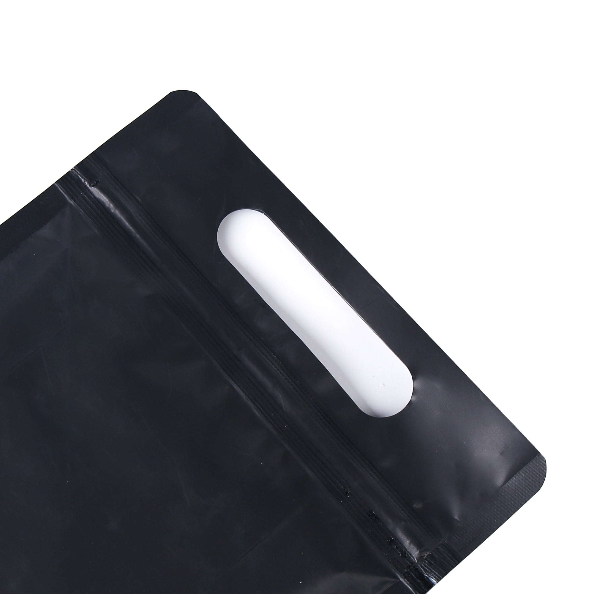 Smooth Matte Waxed Black Side Gusset Stand Strong® Bags with Die Cut Handles