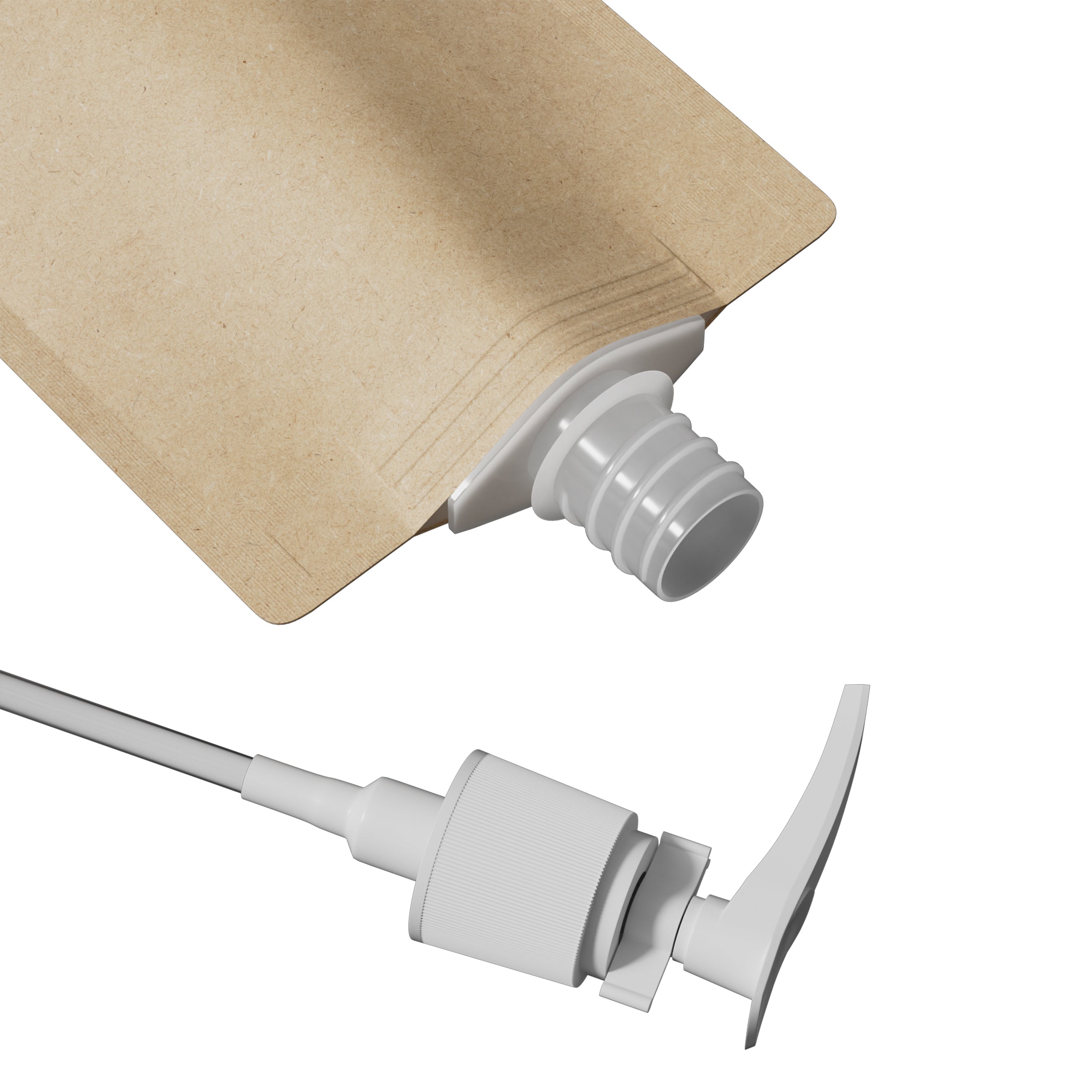 Classic Kraft Brown Stand Pouch with Top Wide Mouth Pump Dispenser